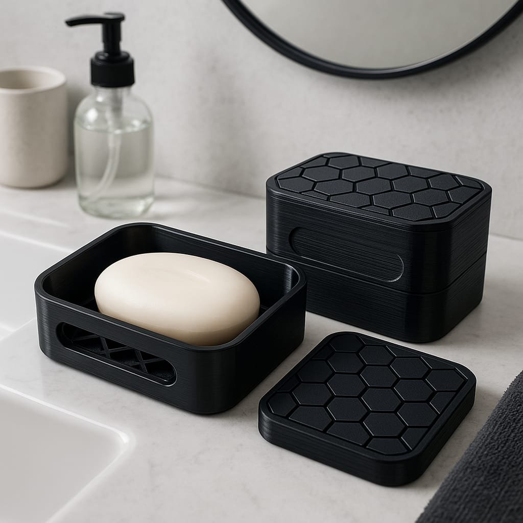 Saboneteira com Tampa 3D – Praticidade e Estilo para Seu Banheiro! - Imagem 3